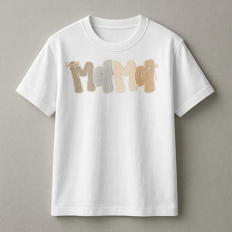 Mama T-Shirt | Trendy Seersucker Style Graphic Tee | Soft 100% Cotton | Mothers Day Gift for New Mom