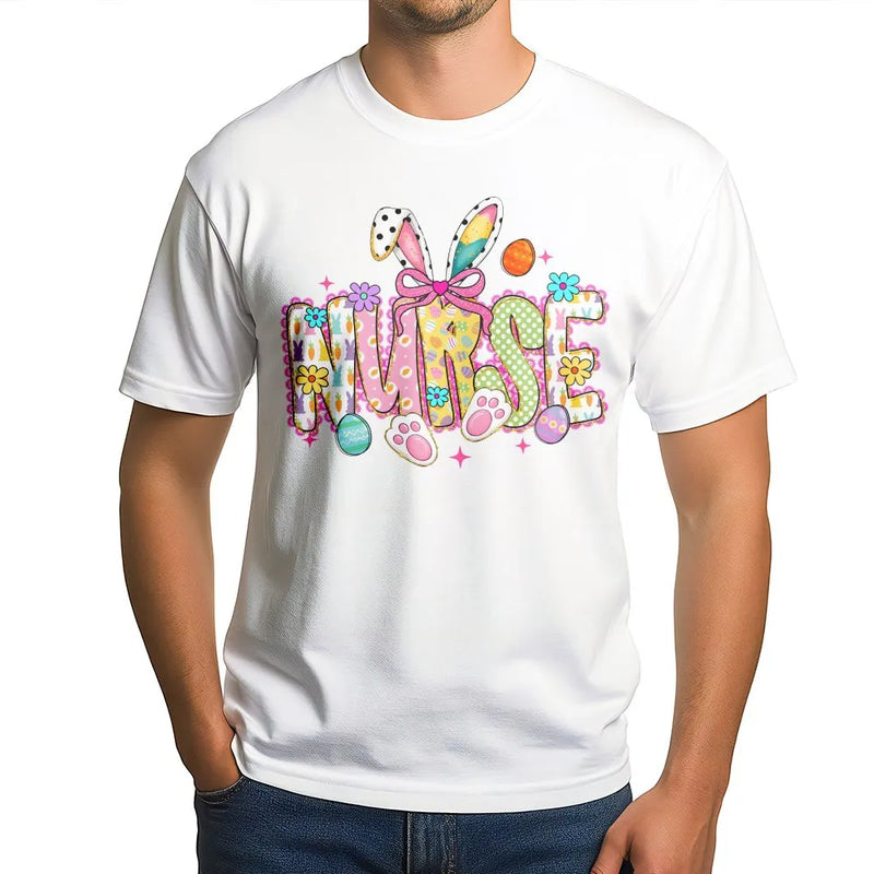 Nurse Easter T-Shirt | Festive Bunny Egg Graphic Print | Premium Soft Cotton | Spring Holiday Gift for Nurses