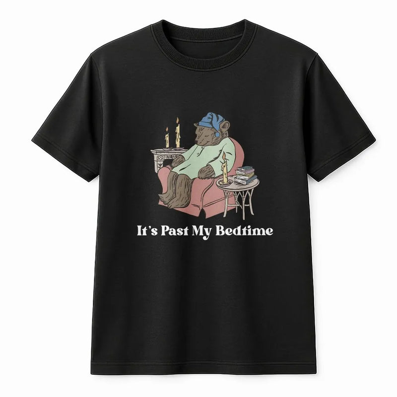 Sleepy Bear T-Shirt | Funny Introvert Graphic Tee | 100% Soft Cotton | Cozy Homebody Gift for Book Lovers