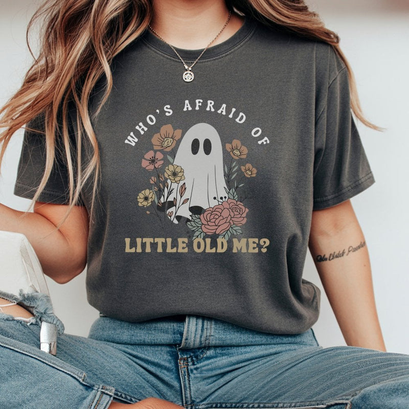 Ghost T-Shirt | Floral Spooky Aesthetic Graphic | Premium 100% Cotton | Halloween Birthday Gift For Her