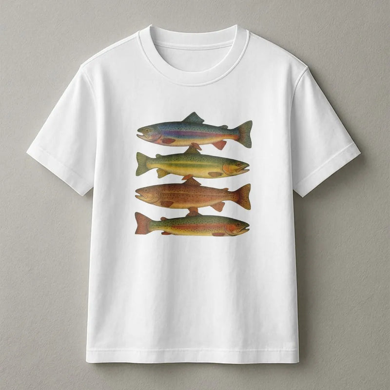 Vintage Trout T-Shirt | Retro Fish Species Illustration | Premium Cotton Tee | Gift for Fisherman & Angler