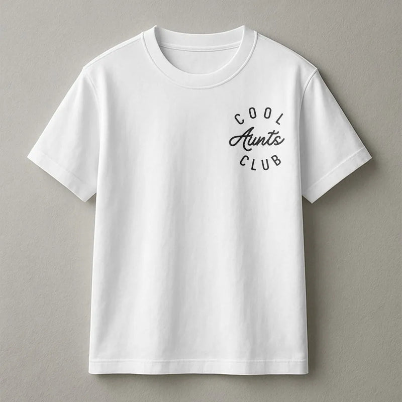 Cool Aunt Club T-Shirt | Minimalist Script Graphic Print | 100% Cotton Premium Tee | Unique Gift For Auntie