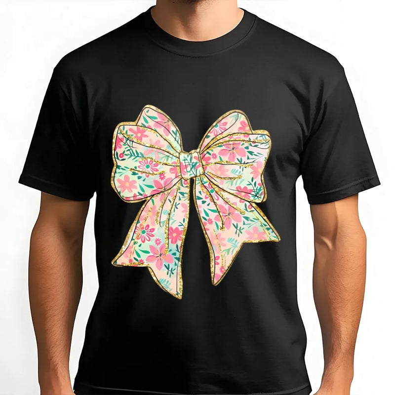 Coquette Bow T-Shirt | Aesthetic Floral Ribbon Graphic | 100% Cotton Premium Tee | Trendy Gift For Her